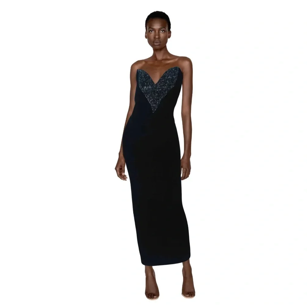 oleg cassini black tie dress Dresses 57.5 Sleeve OLEG CASSINI Black Tie Black